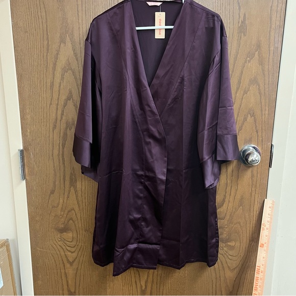 NWT Third Love Purple Satin Robe Kimono With Internal Tie - Picture 1 of 11
